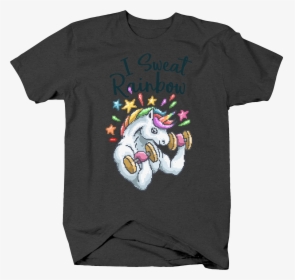 I Sweat Rainbow Unicorn Lifting Weights Fitness Pixel, HD Png Download, Transparent PNG