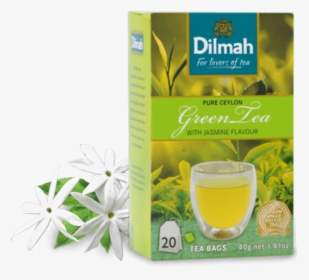 Pack Of Green Tea With Jasmine Flowers - Dilmah Green Tea Jasmine, HD Png Download, Transparent PNG