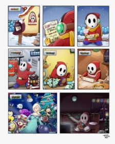 A Shy Guy Christmas  art By Tricksywizard - Mario Shy Guy Comic, HD Png Download, Transparent PNG