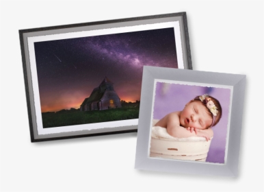 2 Framed Fine Art Deckled Edge Prints Of A Baby Girl, - Picture Frame, HD Png Download, Transparent PNG