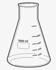 Beaker Drawing 500 Ml - Erlenmeyer Flask Png, Transparent Png, Transparent PNG