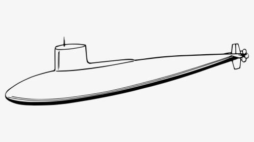 Line Art,watercraft,area - Step By Step Submarine Drawing, HD Png Download, Transparent PNG
