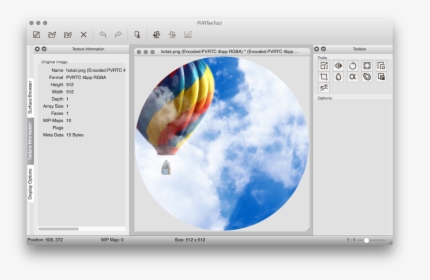 The Pvrtextoolgui From Imagination Technologies Allows - Hot Air Balloon, HD Png Download, Transparent PNG