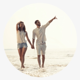 Couple Walking Down Beach Holding Hands - Vacation, HD Png Download, Transparent PNG