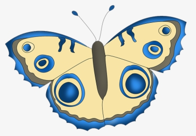 Blue And Beige Butterfly Drawing - Aglais Io, HD Png Download, Transparent PNG