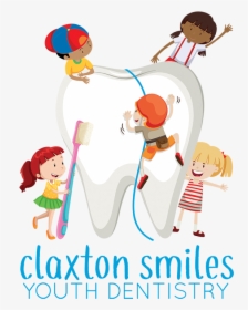 Claxton Smiles Youth Dentistry - Brush Teeth Cartoon Transparent Png, Png Download, Transparent PNG