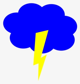 Lightning Cloud Svg Clip Arts - Clipart Blue Cloud With Lightning, HD Png Download, Transparent PNG