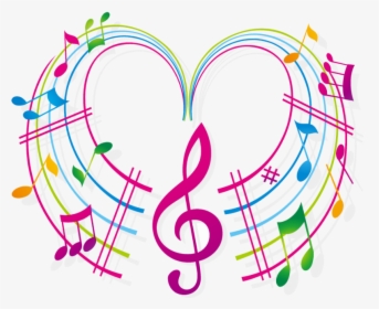 #musicalnotes #music #colorful #colored #heart #dance - Colored Music Notes Clipart, HD Png Download, Transparent PNG