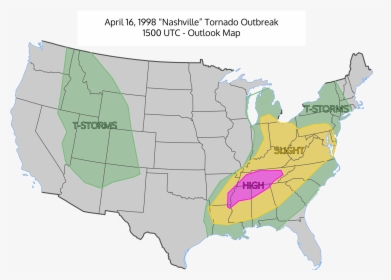 April 16, 1998 Severe Weather Outlook Map - Diesel Fuel Tax By State Map, HD Png Download, Transparent PNG
