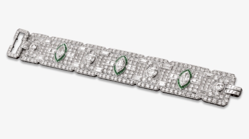 Art Deco Diamond And Emerald Bracelet - Bling-bling, HD Png Download, Transparent PNG