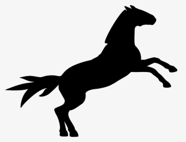 Transparent Horse Clipart Black And White - Jumping Horse Cartoon Silhouette, HD Png Download, Transparent PNG