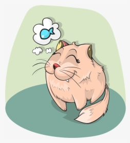 Cat Eating Tuna Cartoon, HD Png Download, Transparent PNG