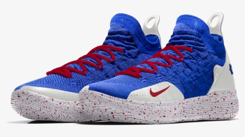 kd red white and blue shoes