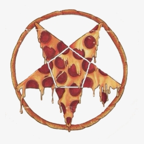 Pizza Pizzalover Satanic Pentagram Worship Tumblr Aesth - Satan Pizza, HD Png Download, Transparent PNG