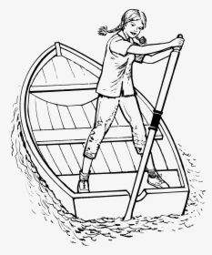 Girl Rowing A Boat Cartoon, HD Png Download, Transparent PNG