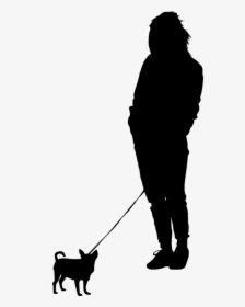 Dog Walking Silhouette Clip Art - Walking People Silhouette Png, Transparent Png, Transparent PNG