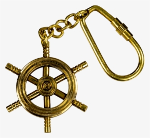 Brass Ship Wheel Keychain - Brass, HD Png Download, Transparent PNG