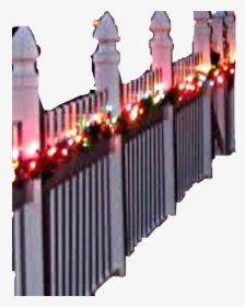 #fence #picketfence #white #christmaslights #lights - Picket Fence, HD Png Download, Transparent PNG