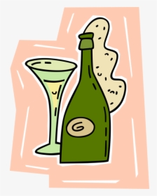 Vector Illustration Of Champagne Carbonated Sparkling, HD Png Download, Transparent PNG