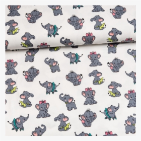 Cotton Jersey Printed Little Baby Elephants Multicolored - Pug, HD Png Download, Transparent PNG