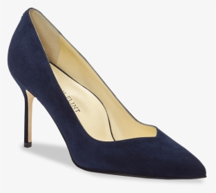 85mm Italian Made Pointed Toe Pump In Navy Suede - Low Heel Sling Back Shoes, HD Png Download, Transparent PNG