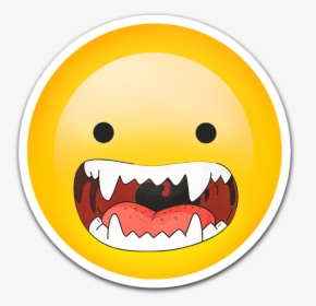 #emoji #emojisticker #emojis #grr #vampire #teeth #teething - Smiley, HD Png Download, Transparent PNG