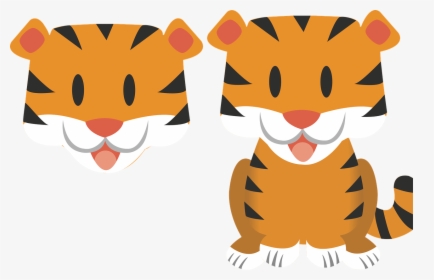 Tiger Cartoon Flat, HD Png Download, Transparent PNG