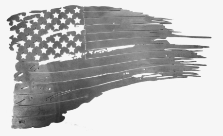 Raw American Tattered Flag - American Flag Dxf Files, HD Png Download, Transparent PNG