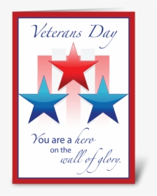 Veterans Day Patriotic Hero Wall Of Hero Greeting Card - Veterans Day Card Designs, HD Png Download, Transparent PNG