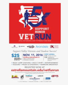 Emcc Cohosts Veterans Day Celebration And Fitness Fun - Veterans Day Race Flyer, HD Png Download, Transparent PNG