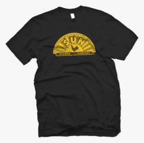 Sun Records Offically Licensed Half Sun Crest Tee-black - Charlie Feathers T Shirt, HD Png Download, Transparent PNG