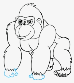 Clip Art Cartoon Gorilla - Gorilla Drawing Png, Transparent Png ,  Transparent Png Image - PNGitem