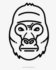 Gorilla Coloring Page - Facil Gorila Dibujo, HD Png Download, Transparent PNG