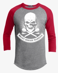Heart Disease Warrior Skull Baseball Shirt - T-shirt, HD Png Download, Transparent PNG