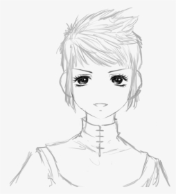 Manga Girl Face Sketch By Scribblingangel - Sketch, HD Png Download, Transparent PNG