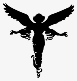 Silhouette Drawing Clip Art - Guardian Angel Angel Silhouette, HD Png Download, Transparent PNG