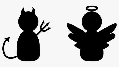 Plant,flower,silhouette - Angel And Devil Clipart, HD Png Download, Transparent PNG
