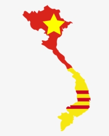 North And South Vietnam Flag Map, HD Png Download, Transparent PNG