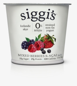 Mixed Berries & Açai Non-fat - Siggi's Vanilla Cinnamon Yogurt, HD Png Download, Transparent PNG
