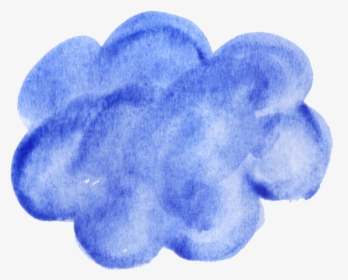 Blue Cloud Png - Blue Watercolor Cloud Transparent, Png Download, Transparent PNG
