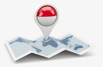 Round Pin With Map - Png Indonesia Map Icon, Transparent Png, Transparent PNG