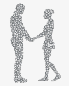 Line Art,art,chain - Couple Silhouette Holding Hands Png, Transparent Png, Transparent PNG