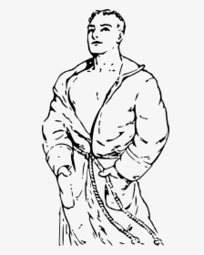 Man In Bathrobe Drawing, HD Png Download, Transparent PNG