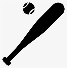 Black Clipart Baseball Bat - Baseball Bat Clipart Black And White, HD Png Download, Transparent PNG