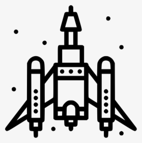 Transparent Spaceship Clipart Black And White - Retro Spaceship Png, Png Download, Transparent PNG