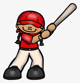 Baseball-girl - Softball - Girl With Baseball Bat Clipart, HD Png Download, Transparent PNG