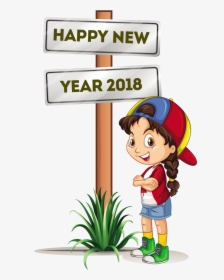 Happy New Year - Happy New Year 2018 Girl, HD Png Download, Transparent PNG