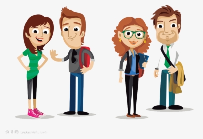 And Business Men Character Illustration Walk Cartoon - Dialogos En Ingles Con Personas, HD Png Download, Transparent PNG