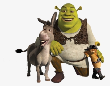 Shrek Png - Shrek Fiona Donkey And Puss In Boots, Transparent Png, Transparent PNG