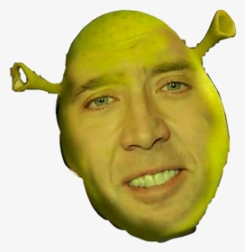 Shrek Face Png - Nicolas Cage, Transparent Png, Transparent PNG